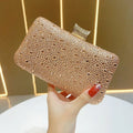 New Luxury Diamond Clutch Bag Women’s Elegant Chain Handle Evening Purse Lightweight High-End Handheld Party Wedding Handbag
