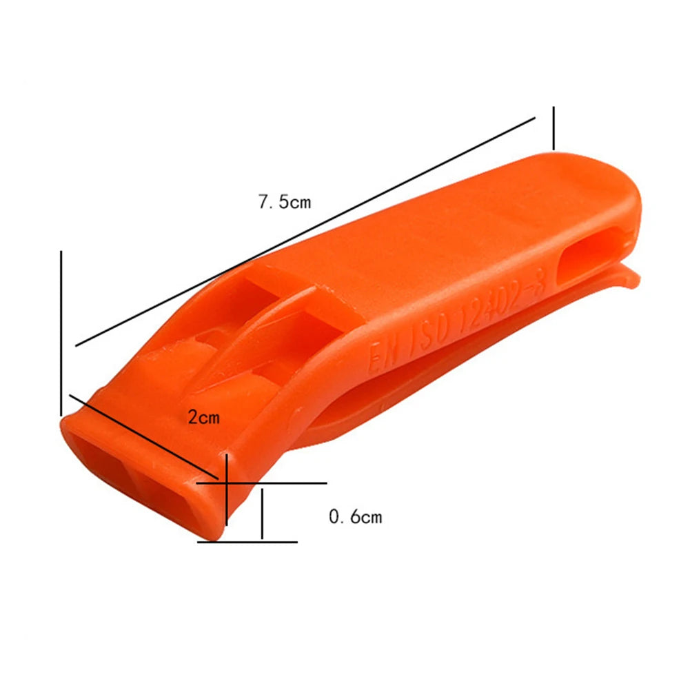 1-50pcs Sports Whistle Multifunction Outdoor Emergency Whistle Double Pipe Rescue Whistle Plastic for Camping Hiking