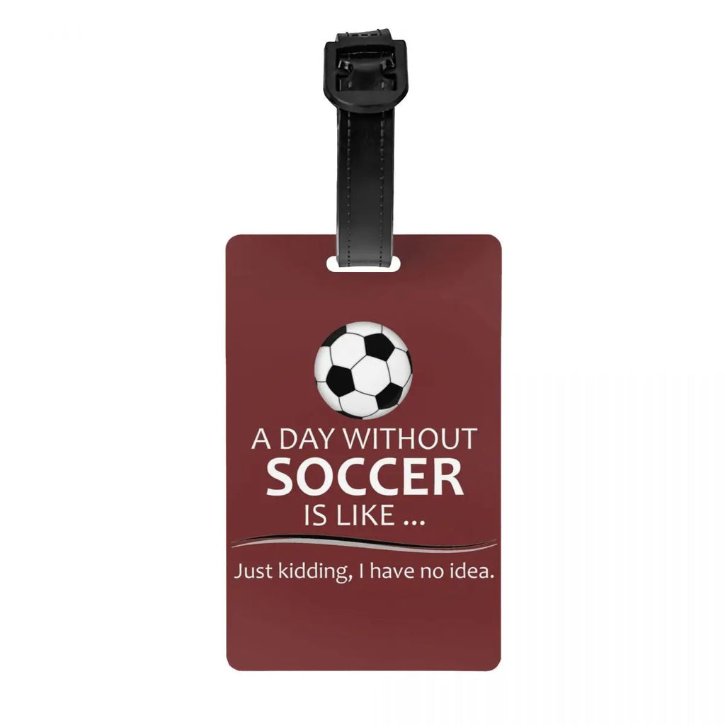 Custom Cool Soccerly Footbally Print Luggage Tag With Name Card Privacy Cover ID Label for Travel Bag Suitcase