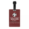 Custom Cool Soccerly Footbally Print Luggage Tag With Name Card Privacy Cover ID Label for Travel Bag Suitcase