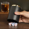 Dices Shake Container with 6 Dices Set Dices Cup Leathers Stable Sturdy Comfortable Hand Feeling Dices Shake Container