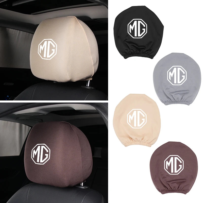 Car Black Seat Cover Headgear Headrest Covers Decoration For Morris Garages MG 3 5 6 7 HS ZS GS Hector TF GT ZR RX5 RX8 350 550
