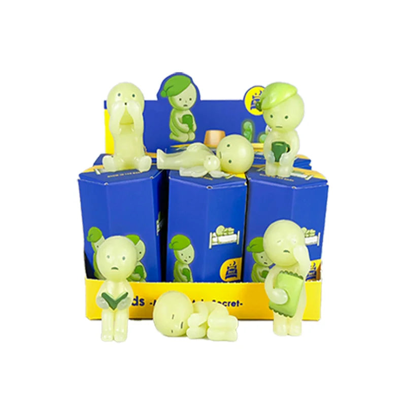 4 Multiple Series Noctilucent Green Doll Blind Mystery Box Action Figures Decoration Desktop Model Toy For Gift Surprise