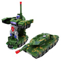 Deformation Airplane Toy Battery Operated Robot with Light & Sounds Bump and Go Action Fighter Birthday Gift for Boys Girls Kid