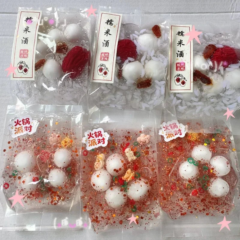 Squishy Stress Relief Ball Hotpot Food Sensory Fidget Handmade Soft Slow Rising Squeeze Ball Cute Kawaii Desk Anxiety Relax