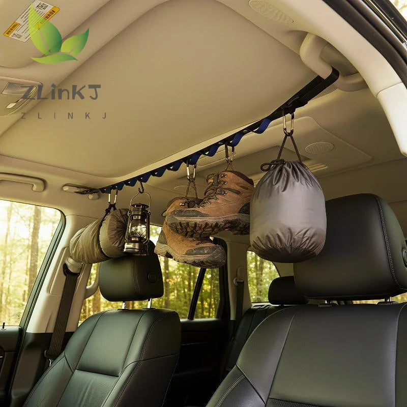 Car Clothes Drying Rope Scratch Proof Multifunctional Hanging Hanger for Vehicle Rear Seats Road Trip Family Travel