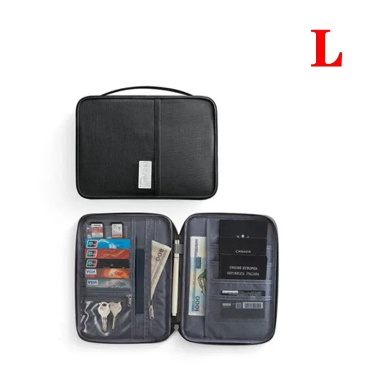 New Women Multi-Function Waterproof Travel Passport Holder Cover Case Pink Bags Family Document Organizer Travel Accessories Bag