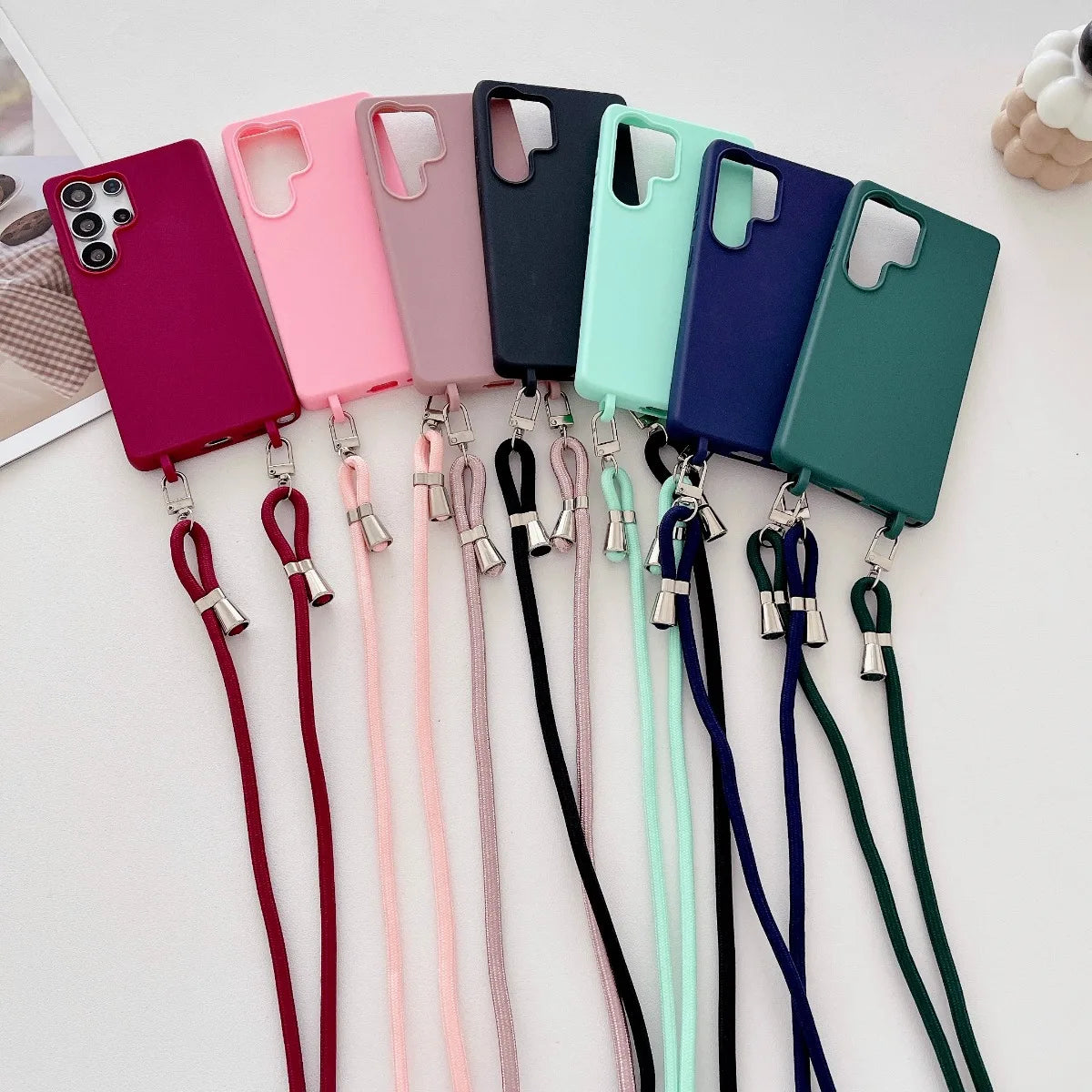 Crossbody Phone Case for Samsung Galaxy S26 Ultra S25FE S24 S23 S22 S21 Plus A56 A16 A36 A26 A17 A07 A57 A37 Silicone Soft Cover