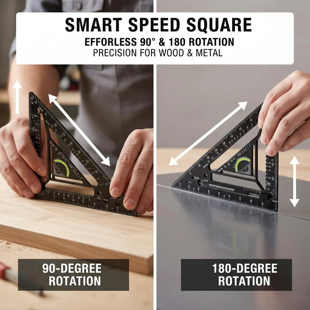 Smart-Squares Tool Adjustable Woodworking Rafter-Square with Level Aluminum Alloy for Precise Marking Layout for Measuring