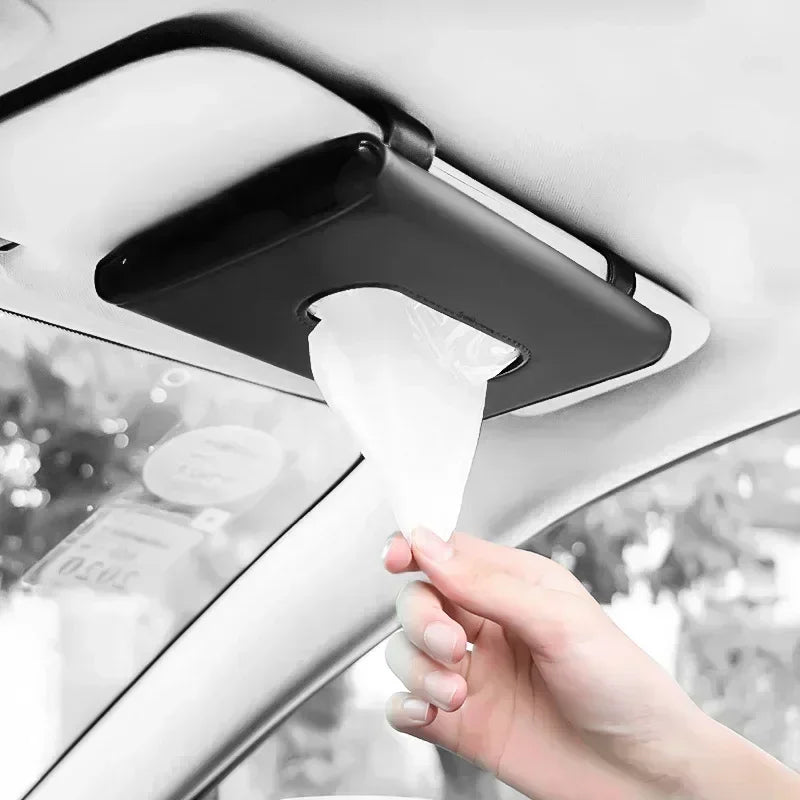 Sun Visor Hanging Tissue Box Holder Leather Auto Car Truck Vehicle Interior Storage Decoration Practical Car Accessories