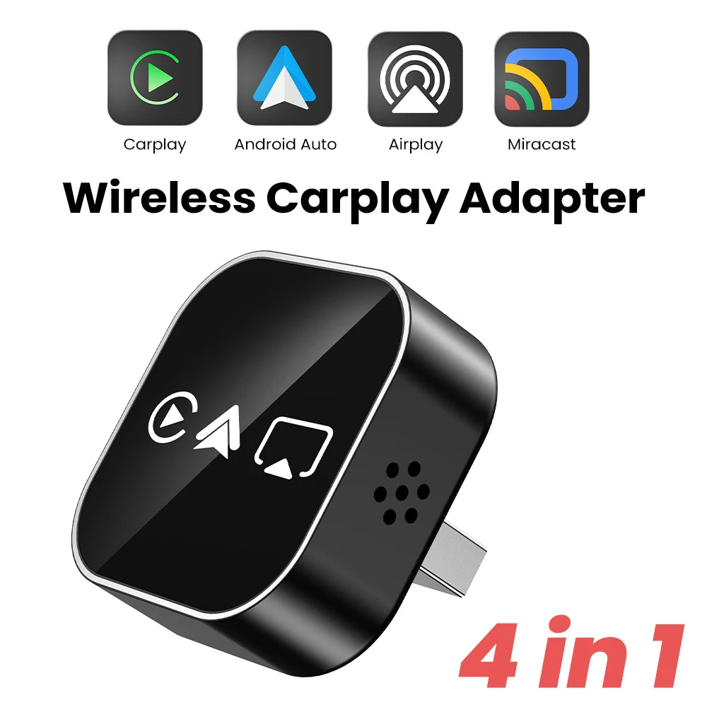 4in1 Wireless Carplay Smart Box Android Auto Adapter Mirror Link Airplay Plug&Play Connect For VW Toyota Nissan Honda Kia Opel