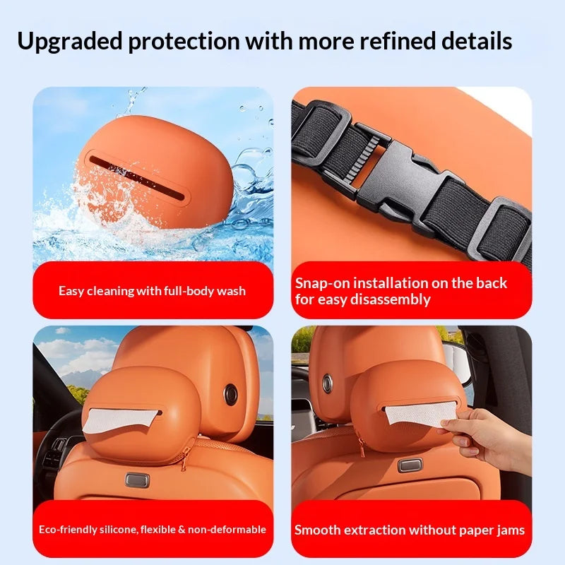 Car Tissue Box for BYD Ti7 Formula Leopard Titanium 7 Silicone Drawstring Bag for Seat Backrest Hanging Car Interior Decoration