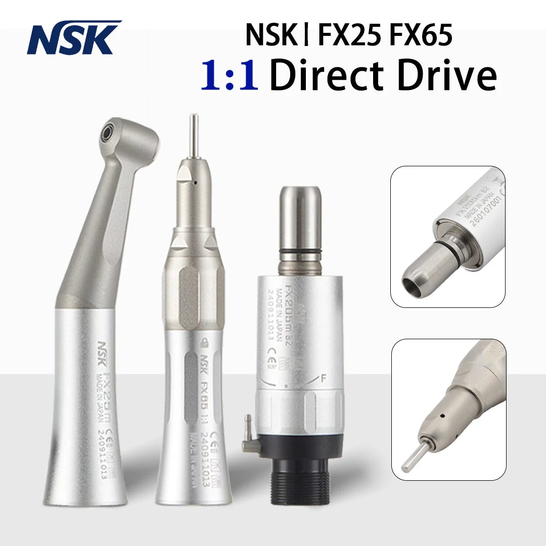 NSK Polishing Tools FX25 FX65 Dental 1:1 Direct Drive Contra Angle Low Speed Handpiece Mini Head Dentistry Against Contra Angle
