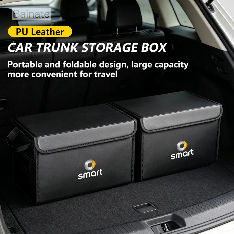 Car Trunk Foldable Storage Box For Smart 1 3 5 FORTWO FORFOUR 451 453, Multi-Functional Folding Storage Auto Storage Accessories