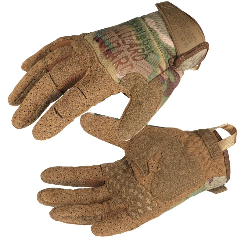 Men Tactical Gloves Airsoft Full Finger Gloves Outdoor Hiking Cycling Combat Shooting Camo Anti-Skid Mittens