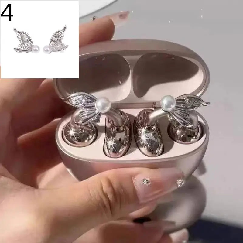(.) 1Pair DIY Headphone Diameter Buckle Zircon Decorative Headphone Decoration Clip Removable Easy To Install Earbud Accessories