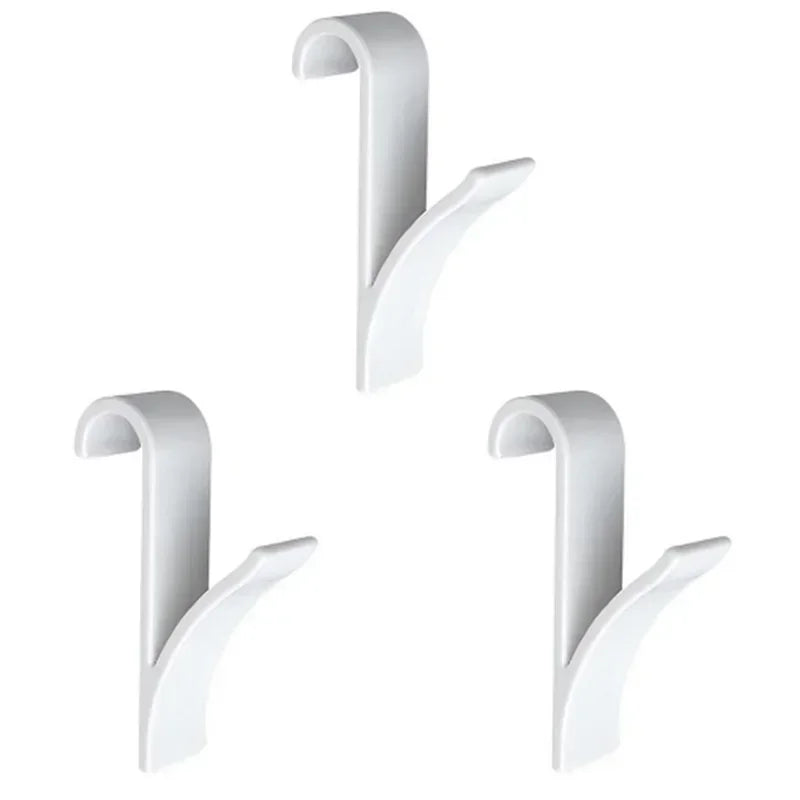 2PCS Kitchen Bathroom Hanger Clips Storage Racks White Clear Hanger Heated Towel Radiator Rail Clothes Scarf Hanger Hooks Holder