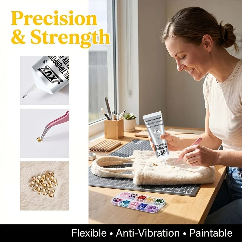 B7000 Jewelry Glue Clear for Rhinestone 50g/1.68 Craft Adhesive Glue with Precision Tip Multi Function Fabric Glue for Stone Charms Nail Art Jewelry