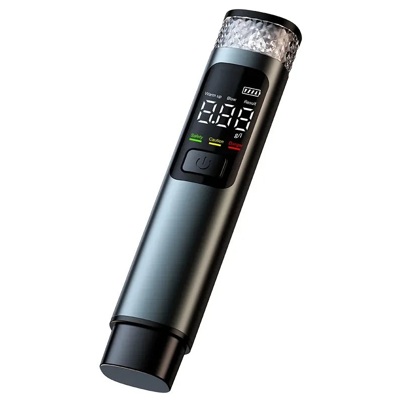 2-in-1 LED Indicator Automobile Alcohol Tester Breathalyzer Breath Detector with Safety Hammer Emergency Window Breaker