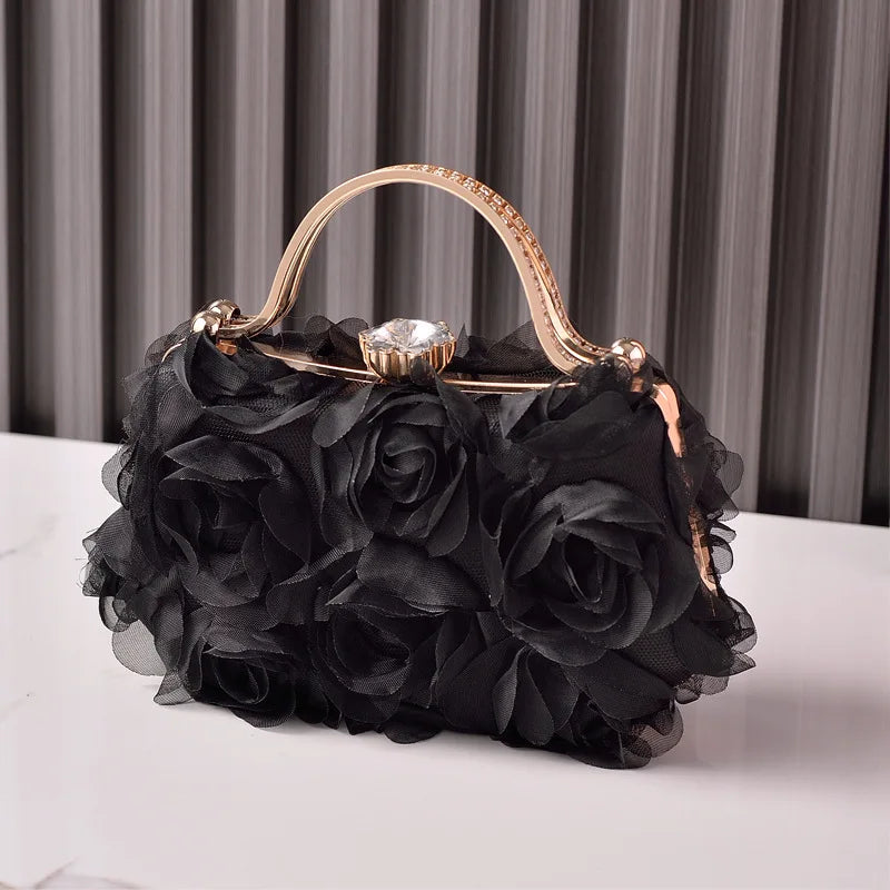 Popular flower dinner bag bridal wedding dress white dress bag partybag