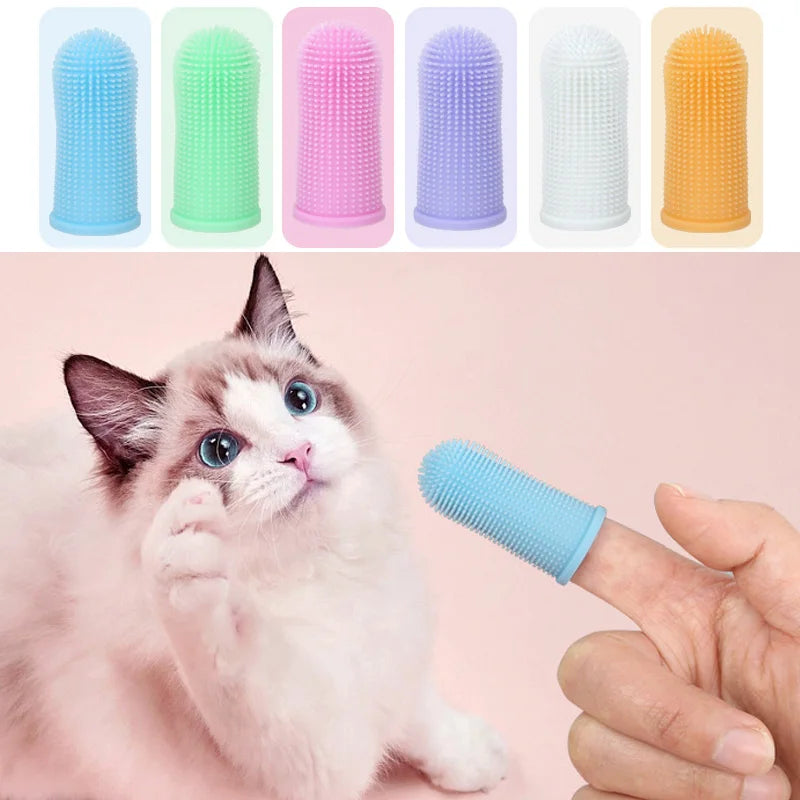 Soft Nontoxic Pet Finger Toothbrush for Dogs And Cats - Efficient Breath Care Pet Cleaning Tool Essential Pet Supplies