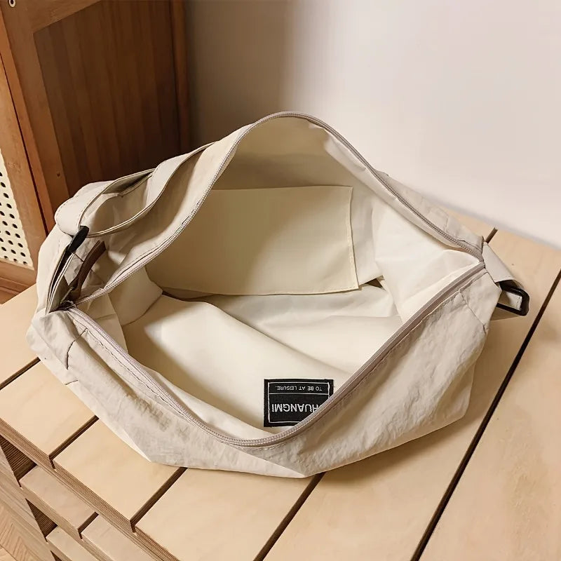 1pcs Crossbody Bag Nylon Durable Multi-Pocket Lightweight Daily Travel Shoulder Bag