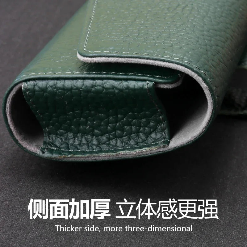 Car Sun Visor Sunglasses Case Hanger Fastener Top layer Cowhide Eyeglasses Holder Card Ticket Storage Box Accessories