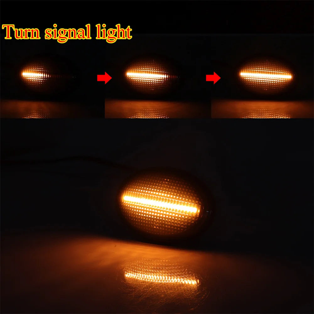 Amber Sequential LED Car Front Bumper Side Marker Turn Signal Lights For Mini Cooper R55 R56 R57 R58 R59 Fender Flare Lamps 12V