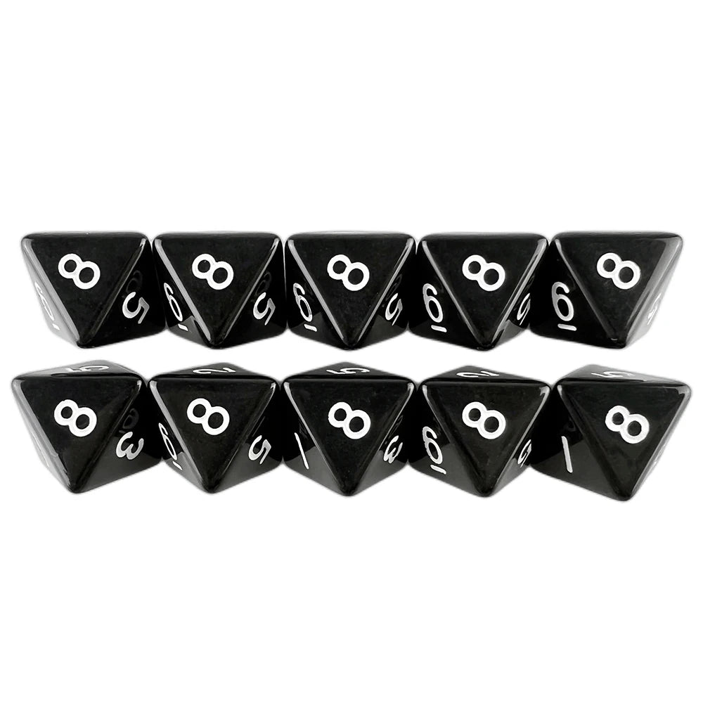 D8 Polyhedral Dice 15.5mm TRPG DND Digital Dice Game Set 8 Sides 10Pcs for Board Game