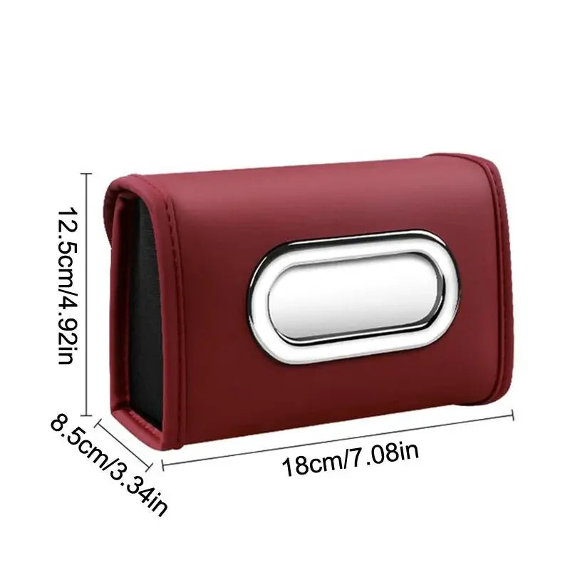 PU Leather Car Tissue Box Holder for Center Console Armrest Hanging Multi Functional Napkin Box Car Accessories