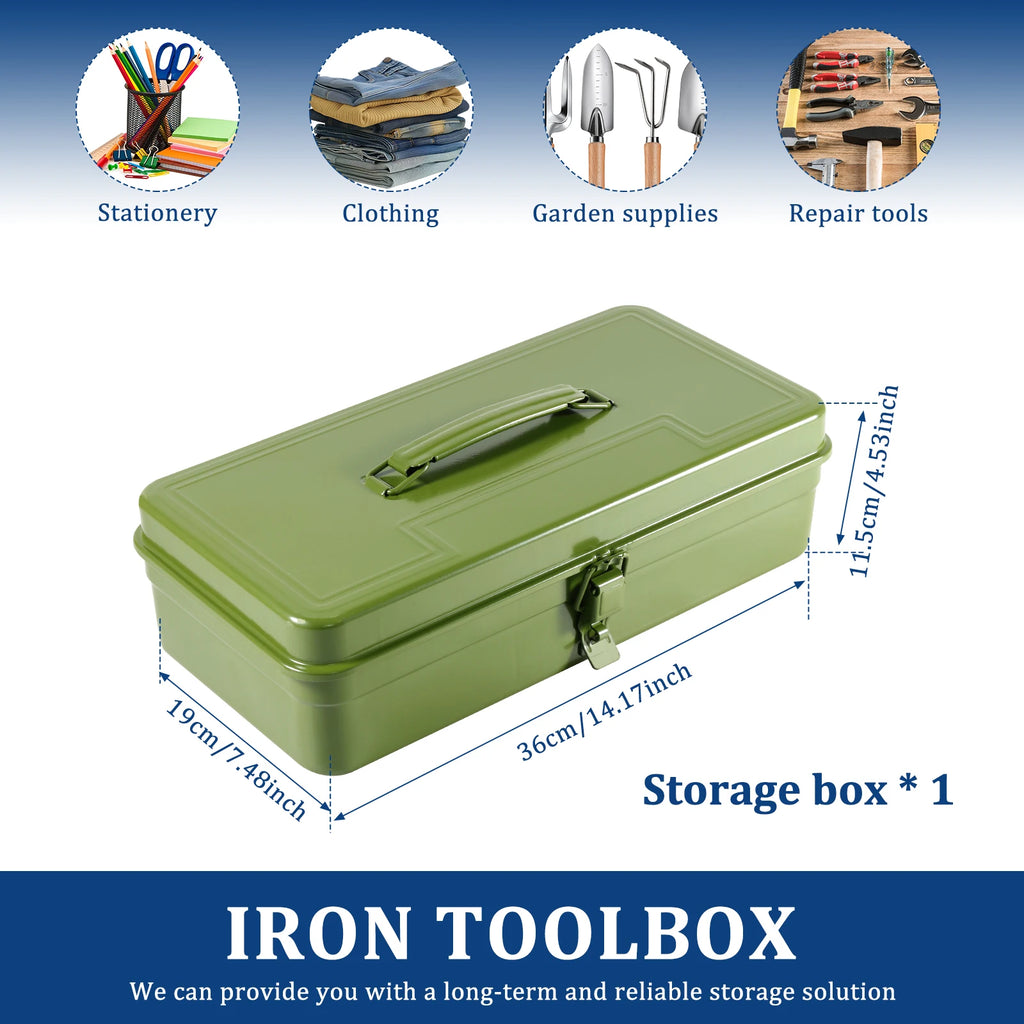 Hardware Tools Box Iron Tool Box Organizer Portable Metal Combination Suitcase Electrician Carpenter Electric Drill Storage Box