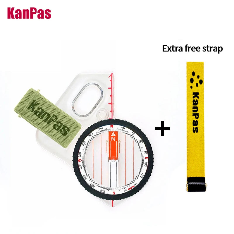 KANPAS Elite Competition Orienteering Thumb Compass with Protection Ring, Liquid Filled Strong Magnet Compass W. Luminous Dots