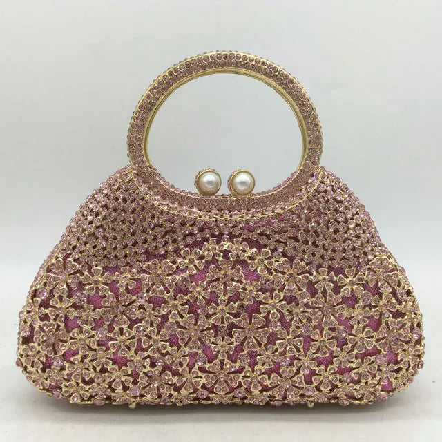 Boutique De FGG Elegant Silver Crystal Clutch Bags for Women Formal Party Totes Handbags Bridal Wedding Rhinestone Purses Bag