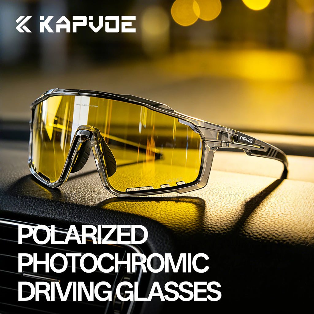 Kapvoe Photochromic Polarized Sale Night Vision Sunglasses Travel Cycling Glasses Running Driving UV400 Mtb Sports Goggles