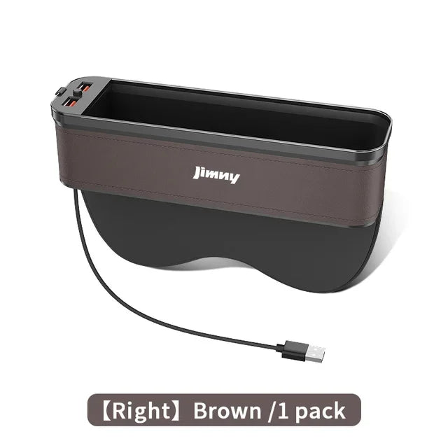 Car Interior LED 7-Color Atmosphere Light Sewn Chair Storage Box  For Suzuki Jimny Auto Universal USB Storage Box Accessories