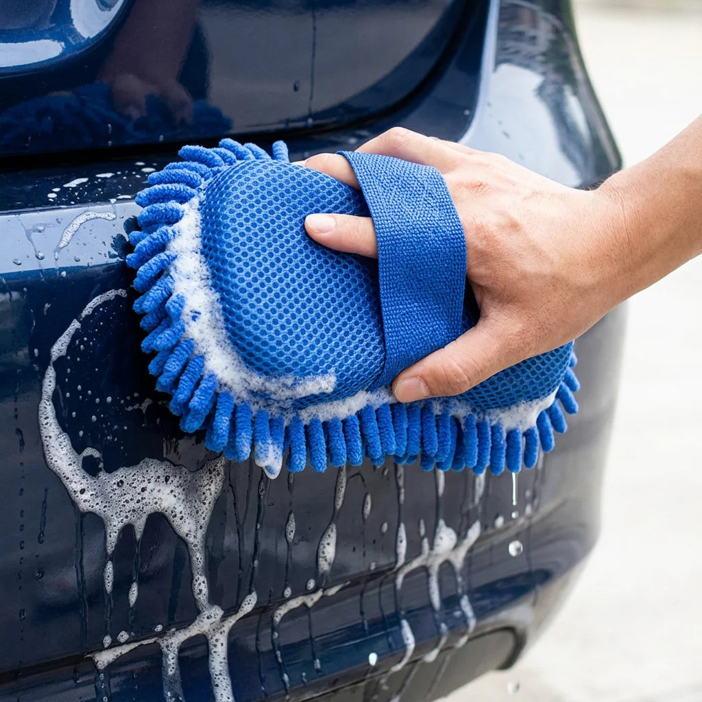 Chenille & Sponge Dual Side Car Wash Block, Scratch-Free. 26x15cm, Super Absorbent, Durable, Gentle