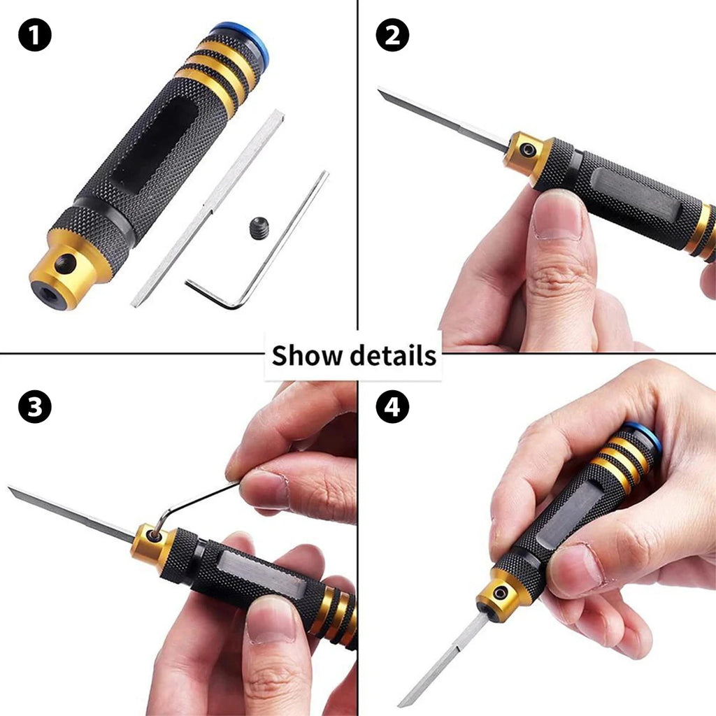 Model Chisel With Blades Gundam Resin Carved Scribe Line Hobby Cutting Tool Chisel 7 Blades Tools For RC Car / Drone Repairing