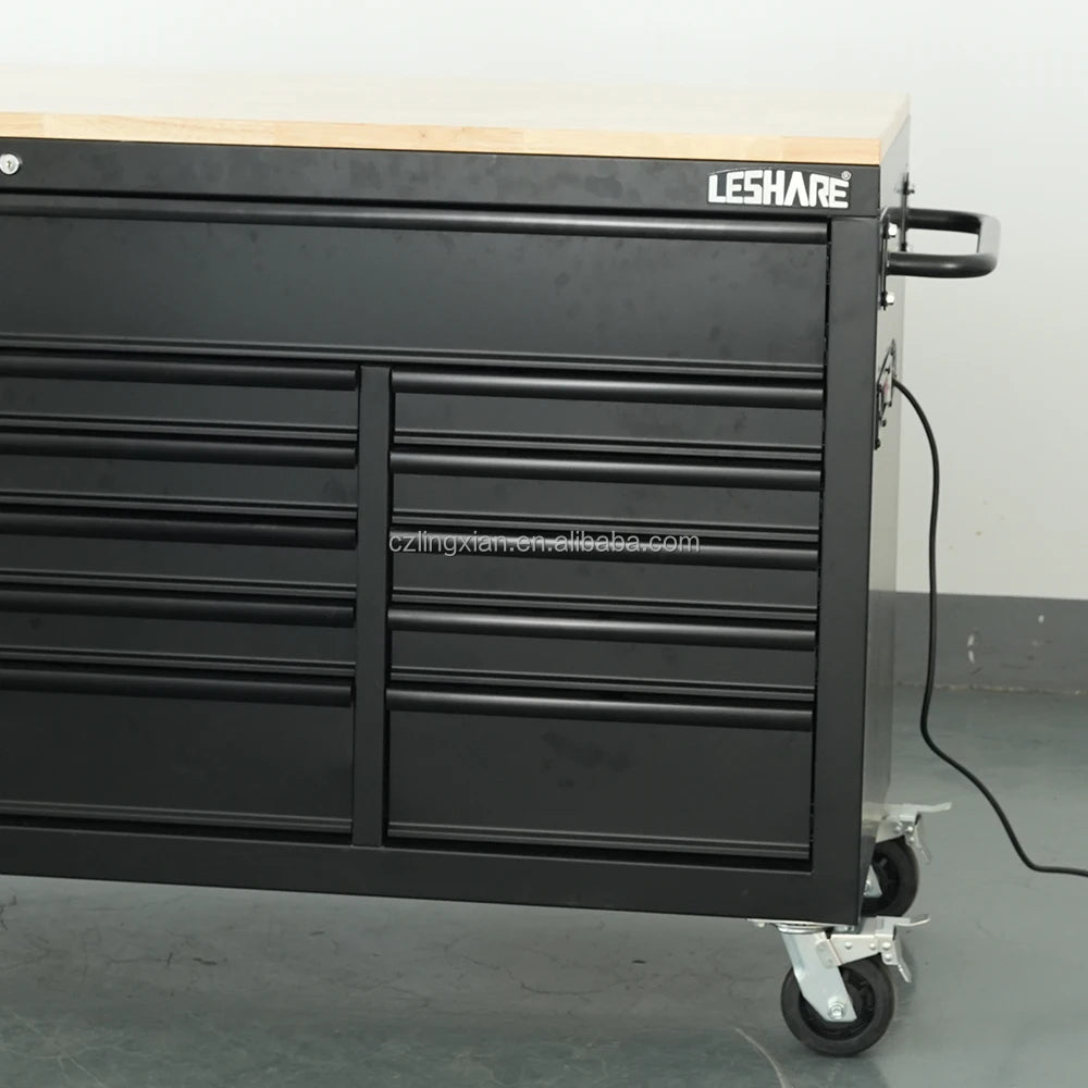 Mobile 18-Drawer 72in Drawers Tool Trolley Moving Workbench Workbench Large Tool Cabinet With Wooden Top
