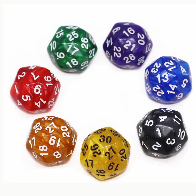 1 Piece Dice Colorful Digital Dice Puzzle Game  30 Sided Dice