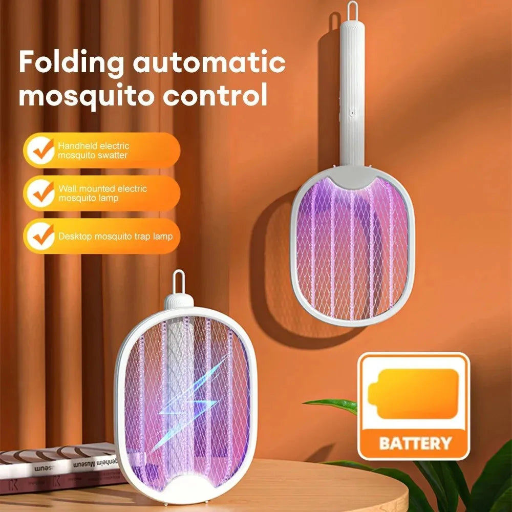 Electric Mosquito Killer 3000V USB Rechargeable Foldable Fly Trap Mosquito Swatter Racket Insect Killer With UV Light Bug Zapper