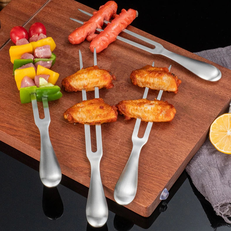 304 Stainless Steel Meat Carving Forks 11in BBQ Serving Tools - Durable Ergonomic - Perfect for Kitchen Roasting Grilling Prep