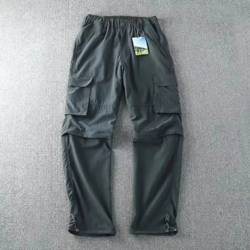 Men Quick-dry Outdoor Pants 2026 Spring Summer Thin Double-used Loose Pants Hiking Shorts Travel Climbing Fishing Trousers Women