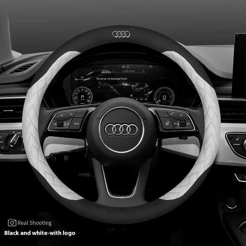 Car Steering Wheel Cover For Audi ABT A1 A2 A3 A4 A5 A6 A7 A8 Q2 Q3 Q4 Q5 Q7 Q8 TT RS3 RS4 RS5 RS6 RS7 S3 S4 S5 S6 S7 S8 S line
