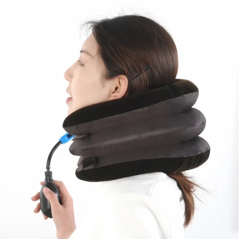 U Shape Neck Pillow Air Inflatable Pillow Cervical Neck Head Pain Traction Support Soft Brace Home Camping Travel Accessories