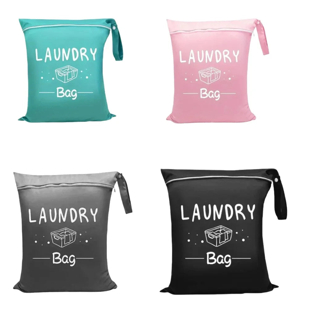 4 Colors Waterproof Travel Laundry Bag Wet Dry Organizer Pouch with Zipper Hanging Strap Portable Storage Bag