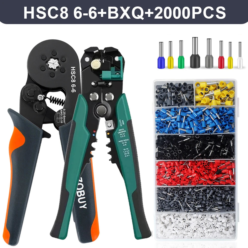Crimper Cable Cutter Adjustable Automatic Wire Stripper Multifunctional Stripping Crimping Pliers Terminal Hand Tool
