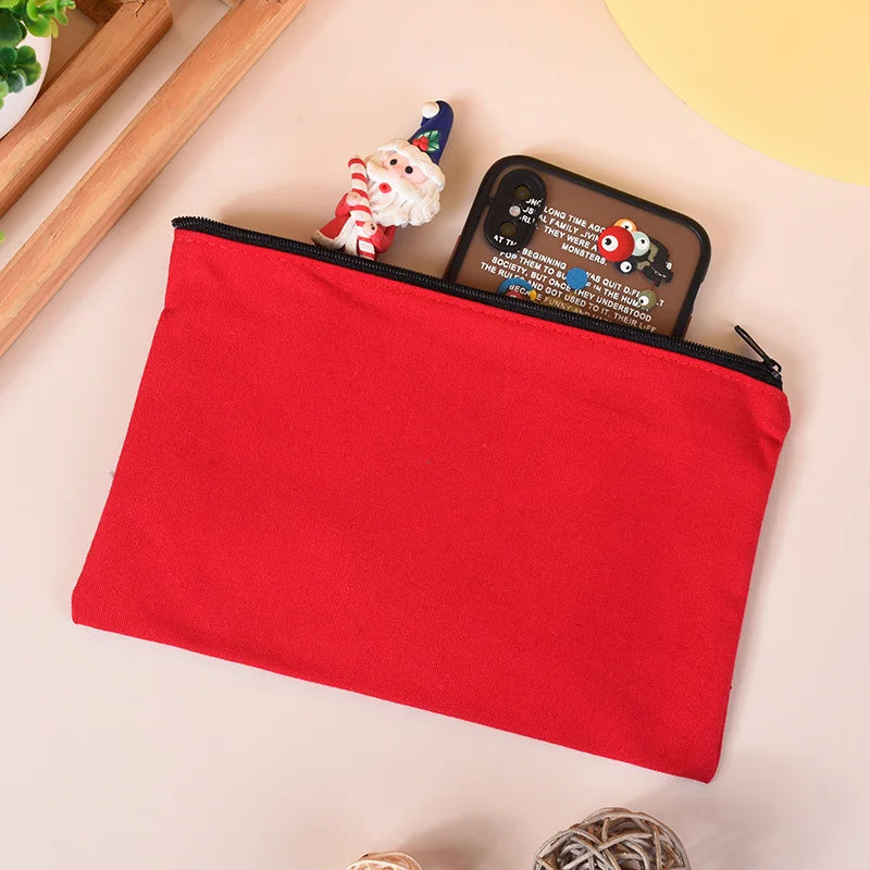 10/20/50 Canvas Zipper Bag, Stationery Packaging Bag, Change Storage Bag, Small Business Gift Bag Customizable Logo