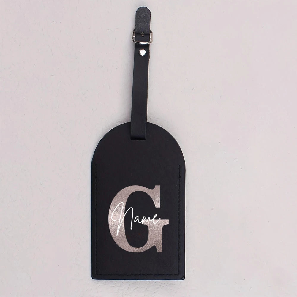 Personalised Monogram Luggage Tag PU Leather for Suitcase Baggage Handbag Tags Travel Bag Suitcase Label Tag Best Gift