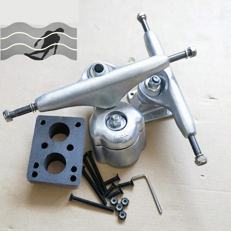 Genuine YOW land surf skateboard trucks longboard brackets with wheels and bearings together dish, good quality level