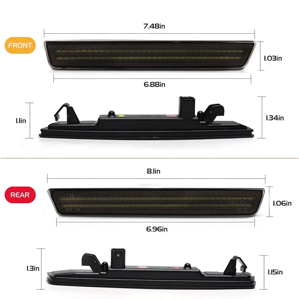 For Dodge Challenger 2015 2016 2017 2018 2019 2020 2021 2022 2023 Auto Front Rear LED Side Marker Light Lamps